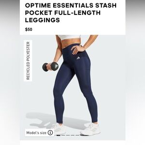 NWT women’s Adidas Optime Essentials Pocket Black Leggings small